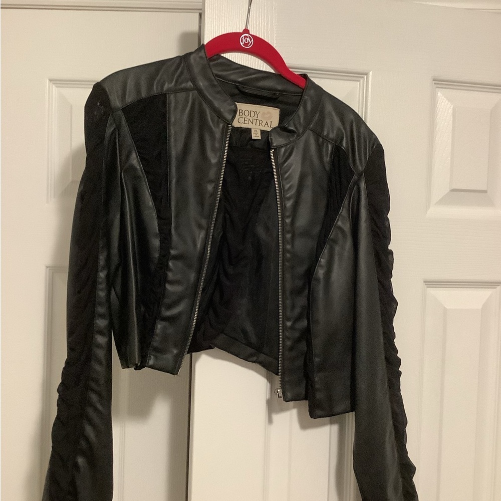 Body Central Black Leather Jacket Sleek Motorcycle Style
